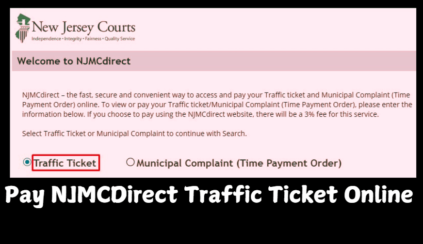 Pay NJMCDirect Traffic Ticket Online